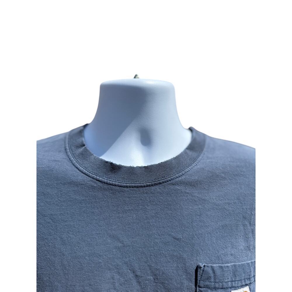Carhartt Shirt Men XL Blue Original Fit Long Sleeve Crew Neck Workwear Pocket - Picture 2 of 4